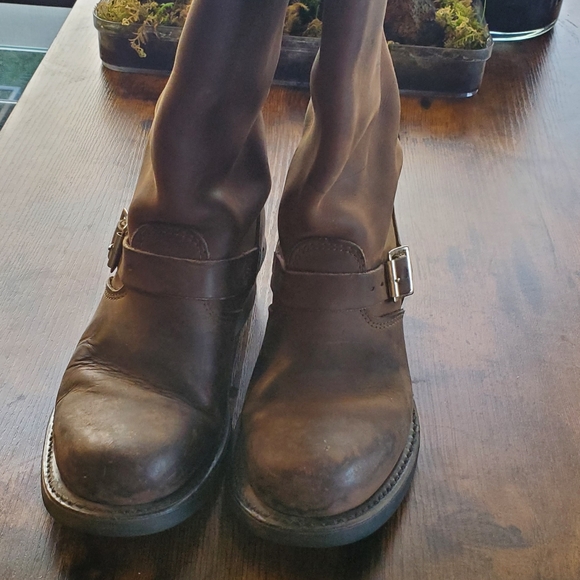 Frye buckle moto boots, brown, size 8.5 - Picture 12 of 14